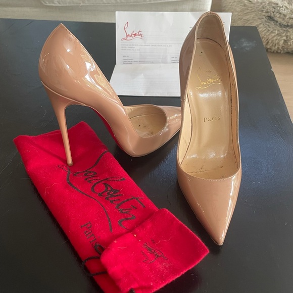 Christian Louboutin Shoes - CHRISTIAN LOUBOUTIN - So Kate Patent Pointed-Toe Red Sole Pump 37